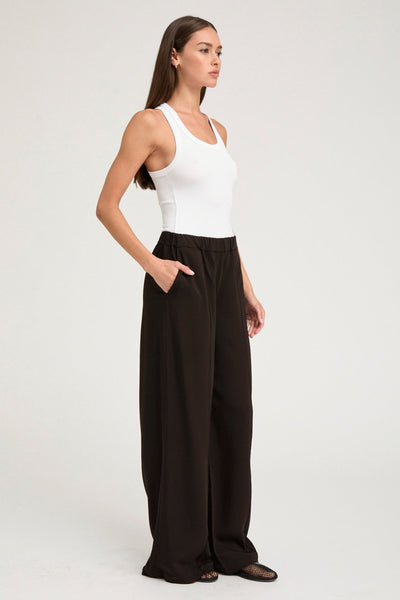 Americano Crepe Wide Leg Pintuck Trousers