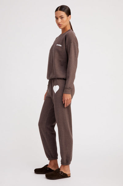 Heather Brown Heart Sweatpants