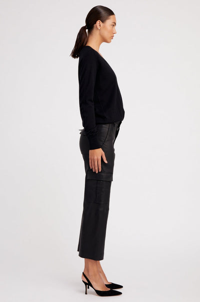 Black Cashmere V-Neck Sweater