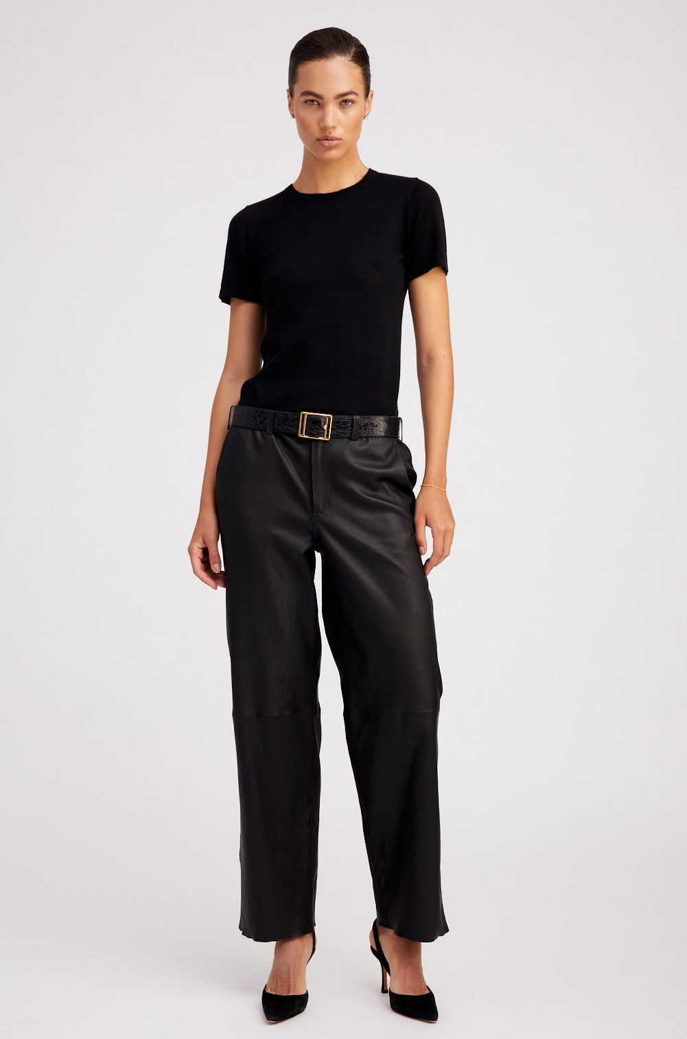 Black Ultra Fine Cashmere Tee