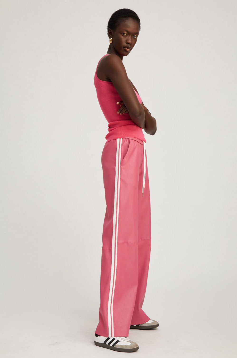 BAGGY ATHLETIC SWEATPANTS HOT PINK WHITE SPRWMN