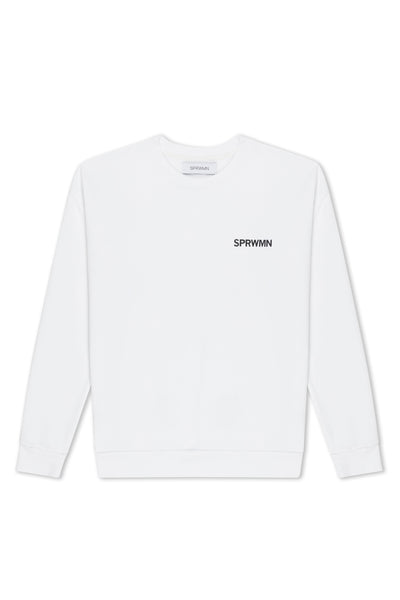 Optic White Cotton Logo Sweatshirt