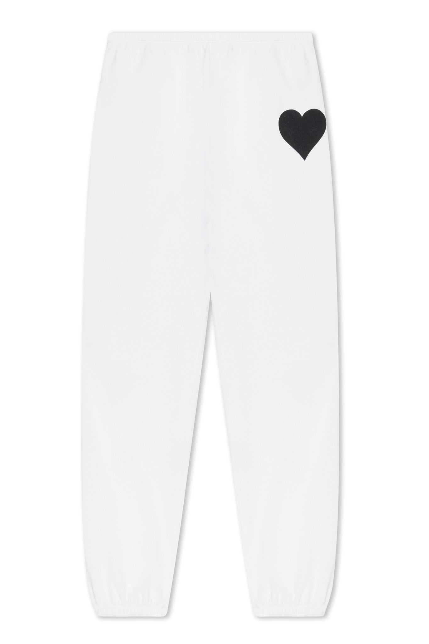 Optic White Cotton Heart Sweatpants