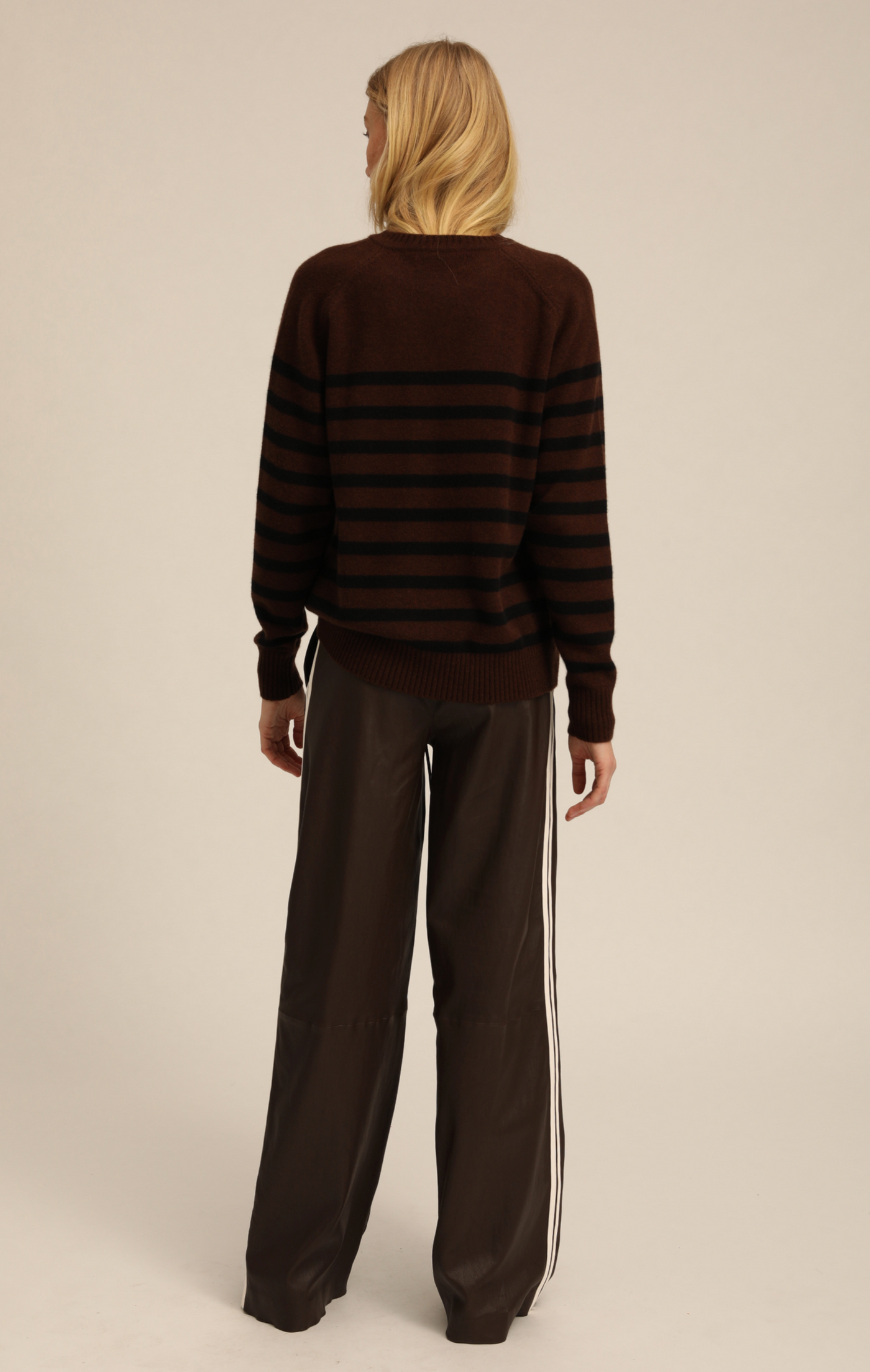 Americano Striped Cashmere Crewneck