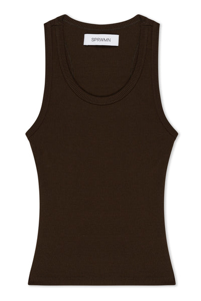 Americano Rib Fitted Scooped Tank