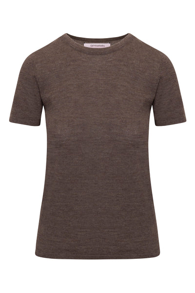 Heather Brown Ultra Fine Cashmere Tee