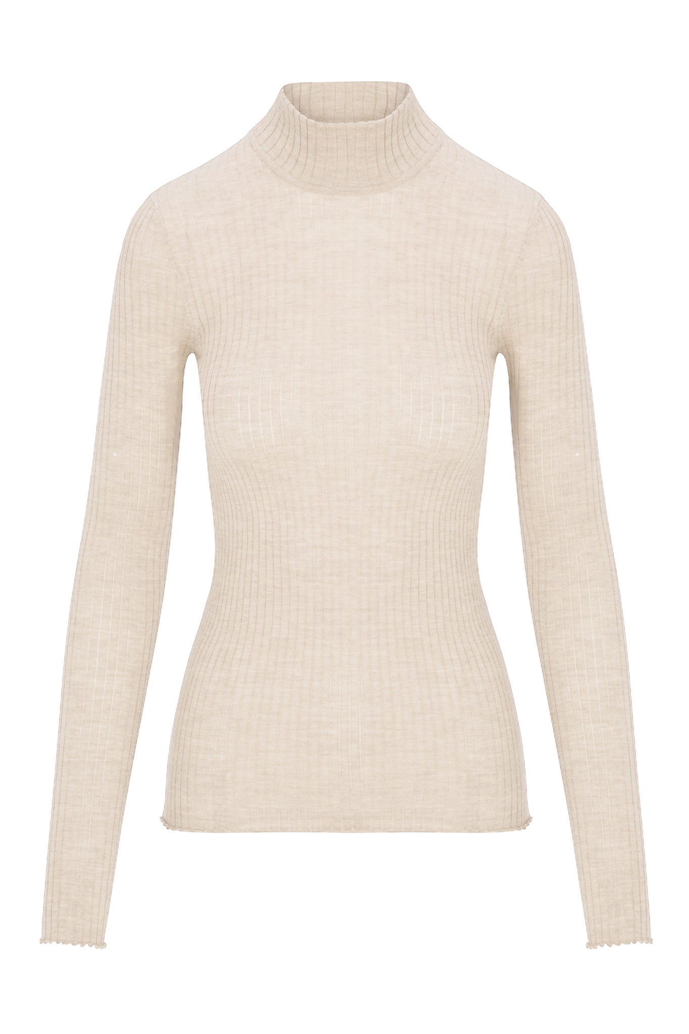 Chalk Cashmere Mock Neck