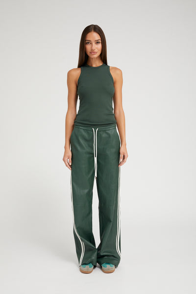 Ivy Leather Baggy Athletic Pants