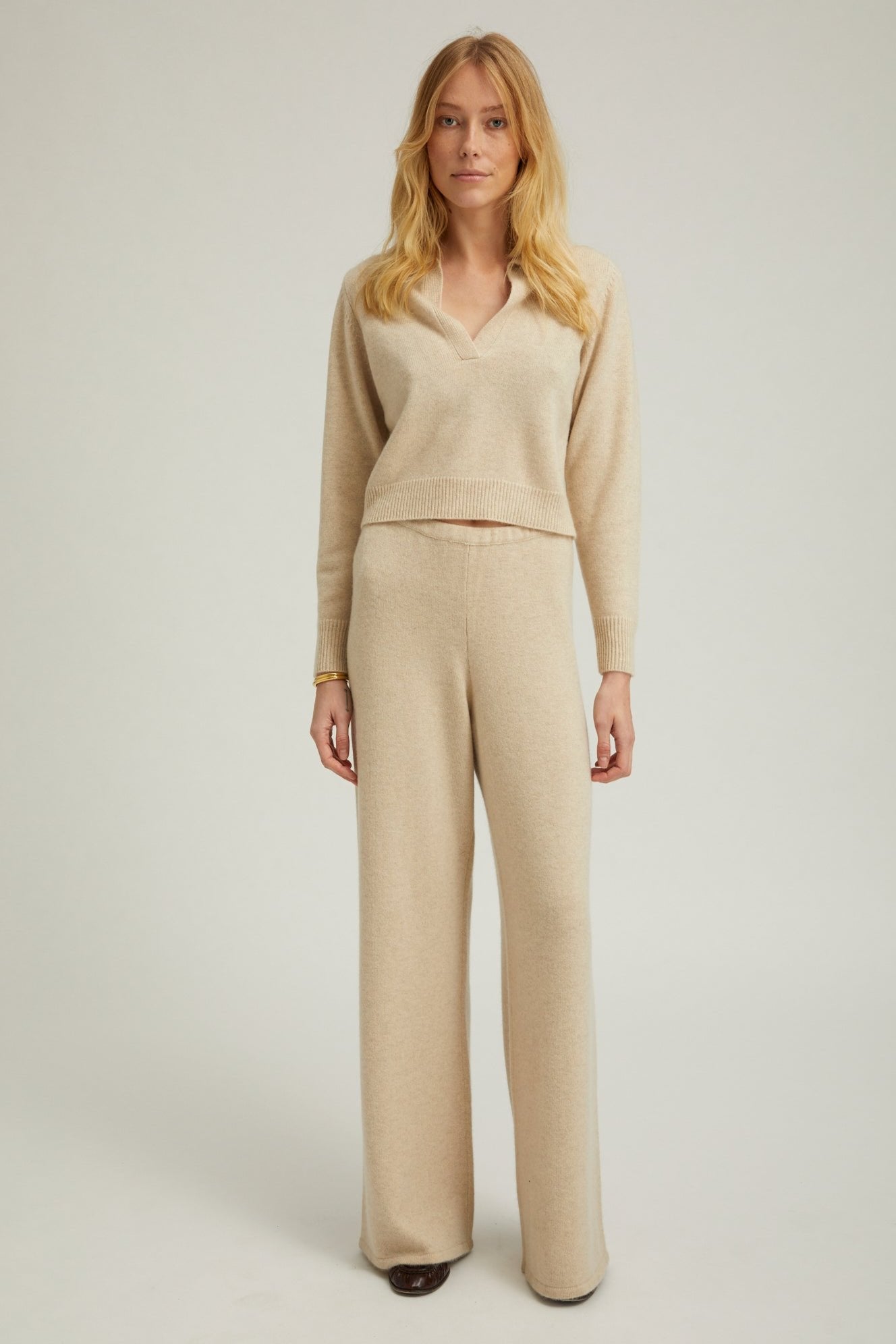 Oyster Cashmere Easy Pants