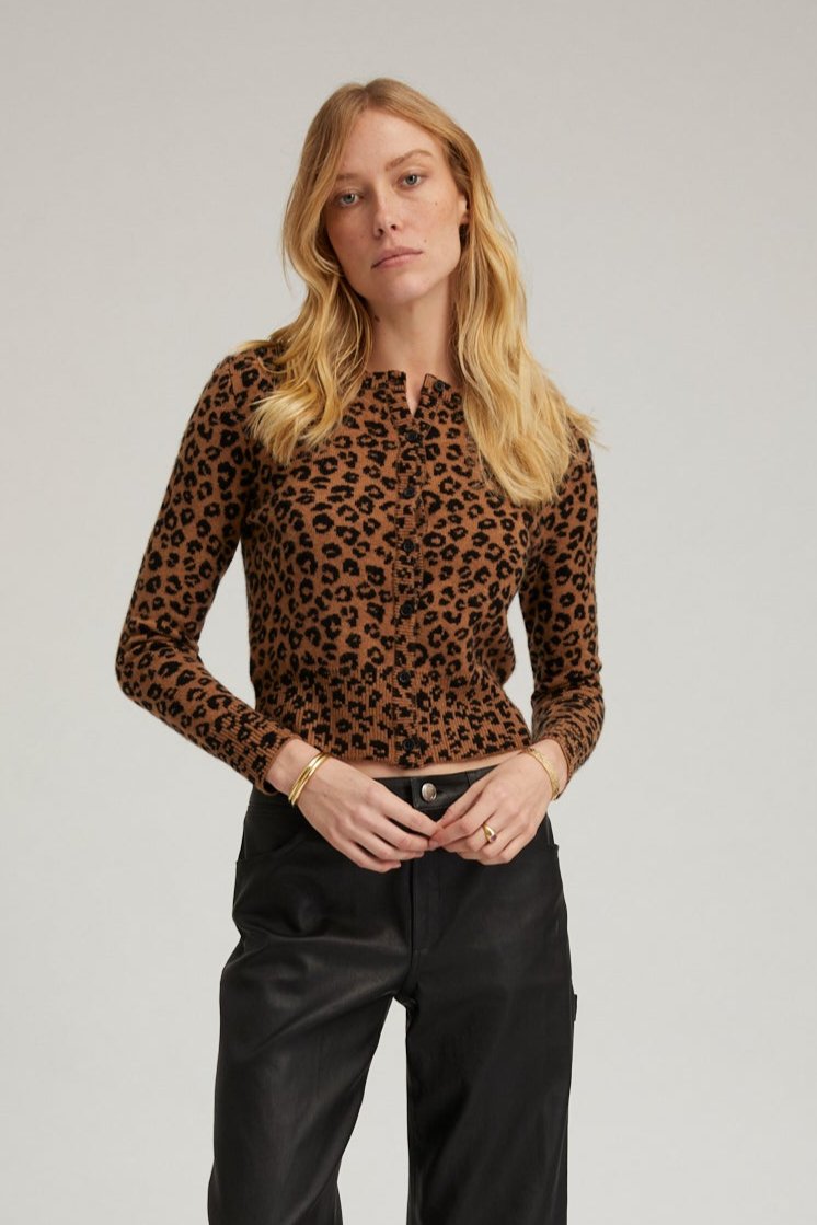 Leopard Cashmere Baby Cardigan