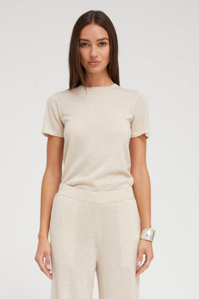 Latte Ultra Fine Cashmere Tee