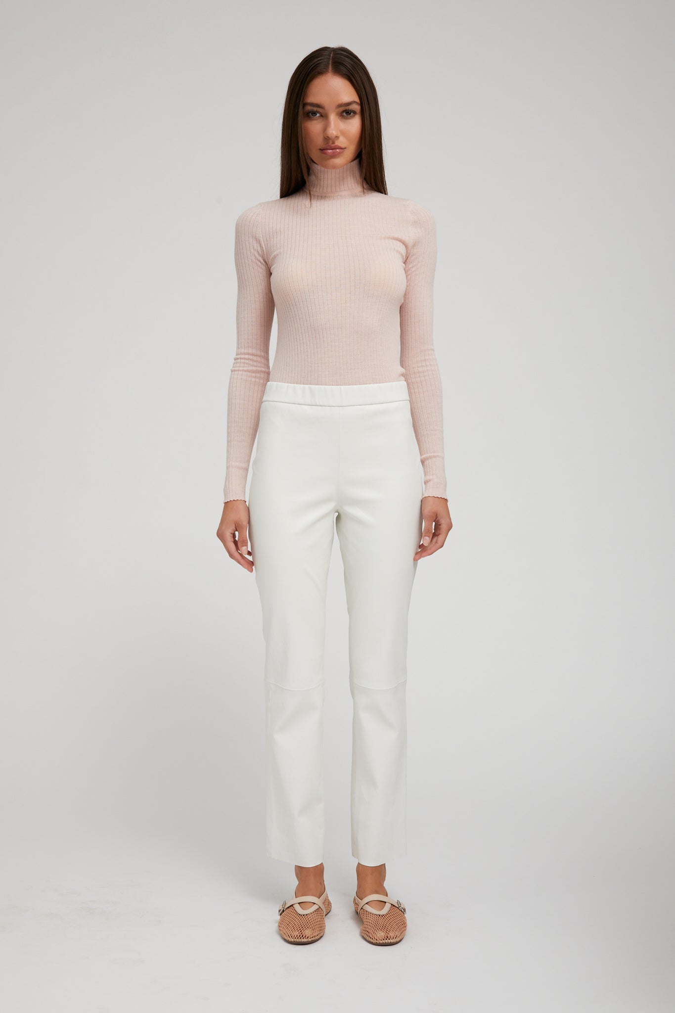 Blush Cashmere Mock Neck