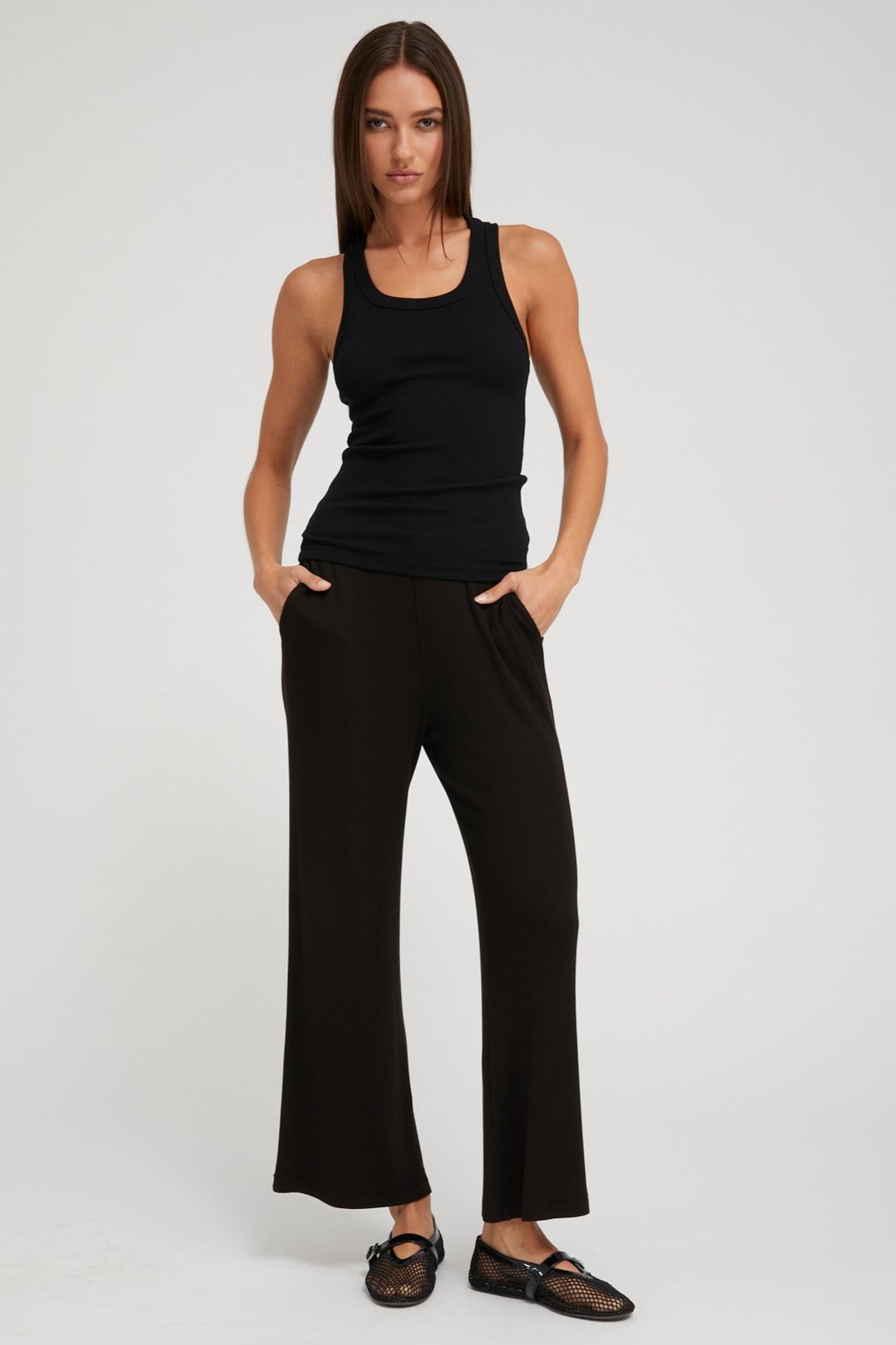 Black Rib Culotte