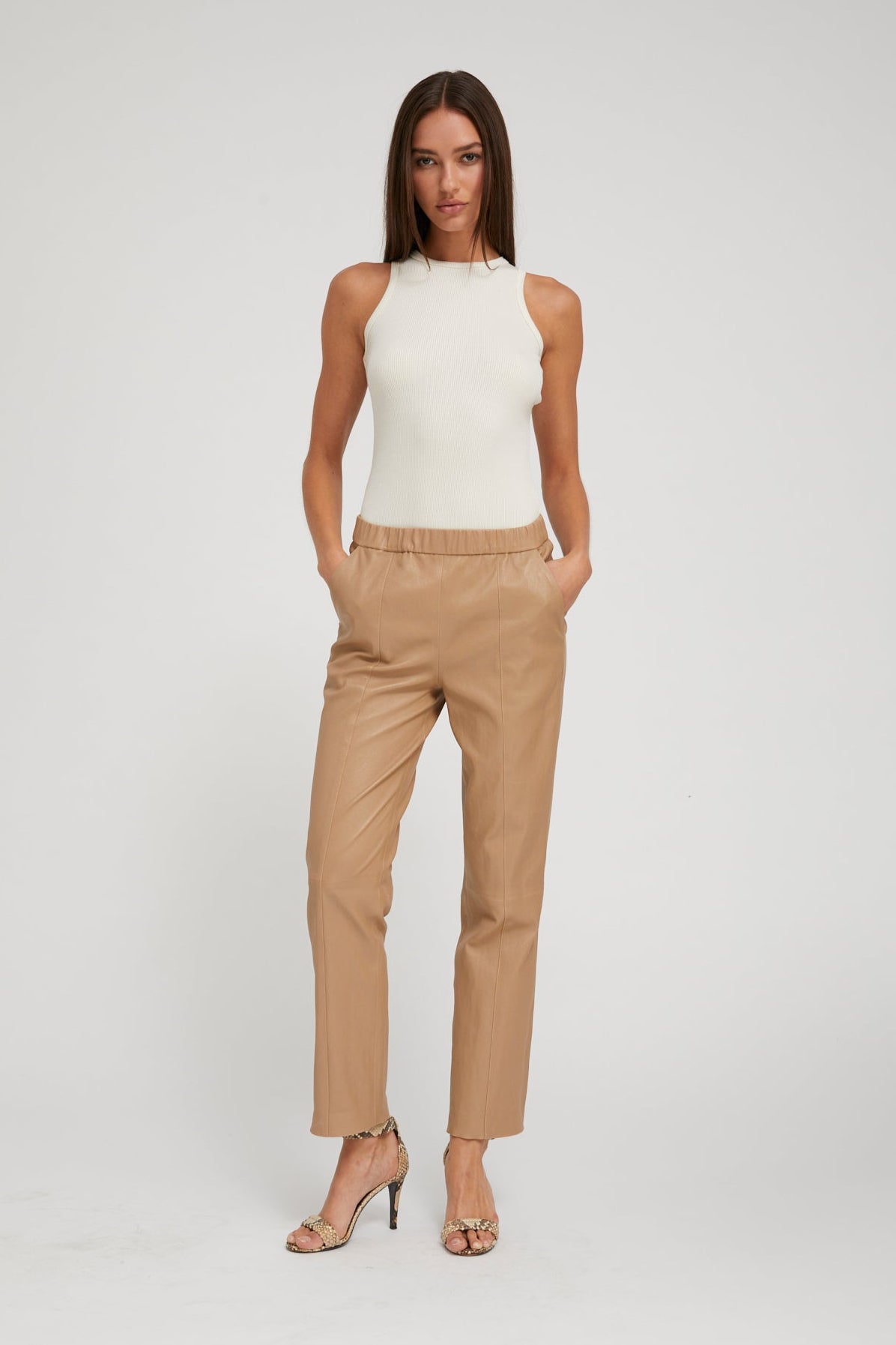 Desert Leather Sophia Pintuck Joggers