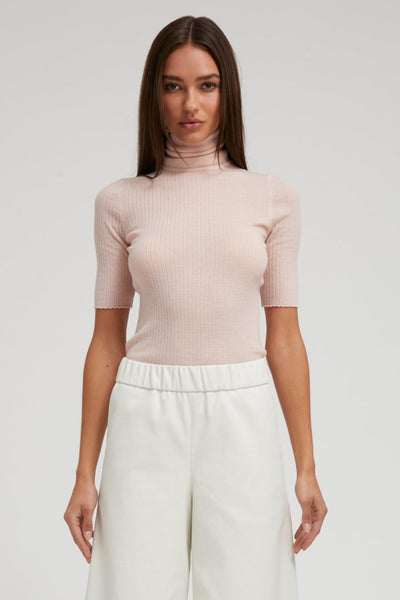 Blush Cashmere Turtleneck