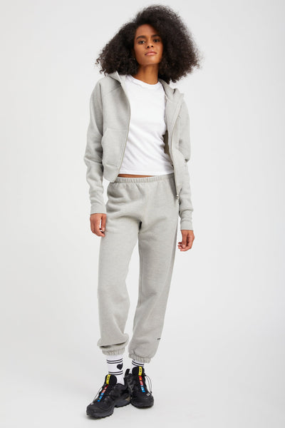 Heather Grey Cotton Mini Logo Sweatpants