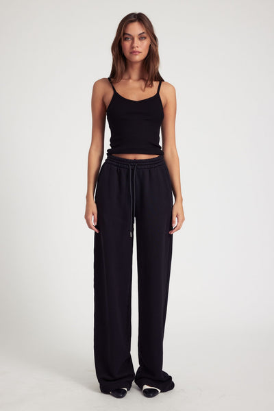 Black Cotton Baggy Sweatpants