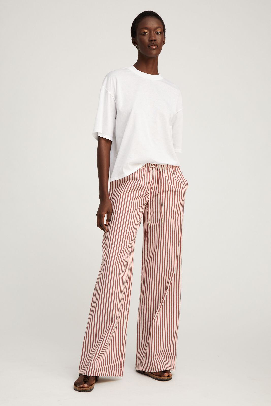 Striped Linen Drawstring Pants