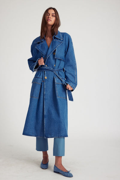 Coco Denim Trench Coat