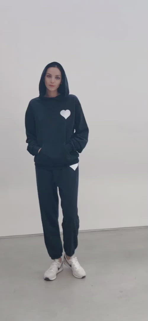 Black best sale heart hoodie