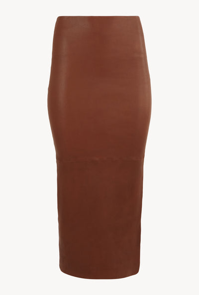 Cinnamon Leather Tube Skirt